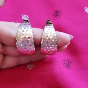 Vintage 925 Mexican Silver Hoop Earrings